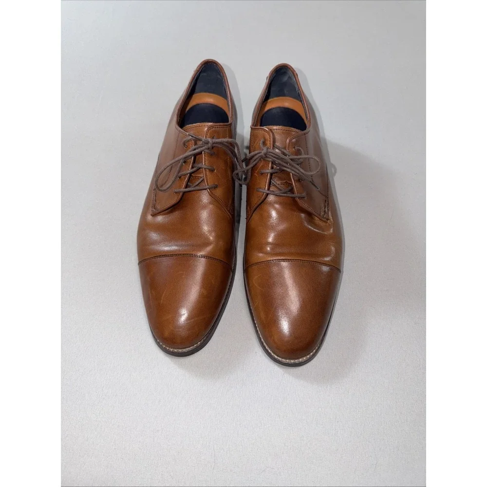 Cole Haan Lenox Hill Cap Toe Leather Brown Oxfords Size 14 Wide British Tan